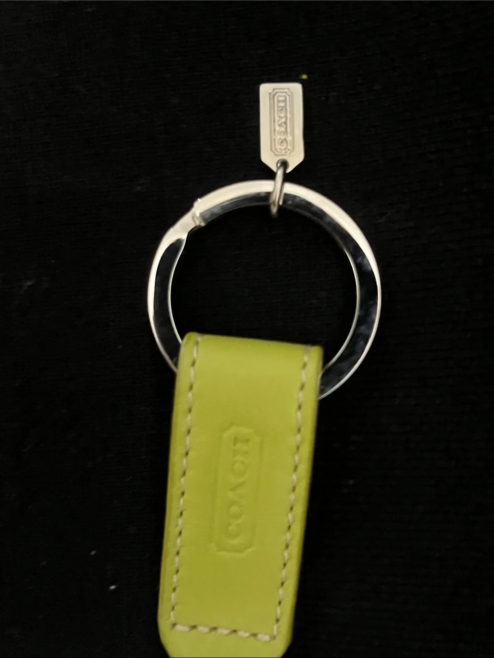 NWOT COACH VINTAGE PISTACHIO LEATHER KEY FOB